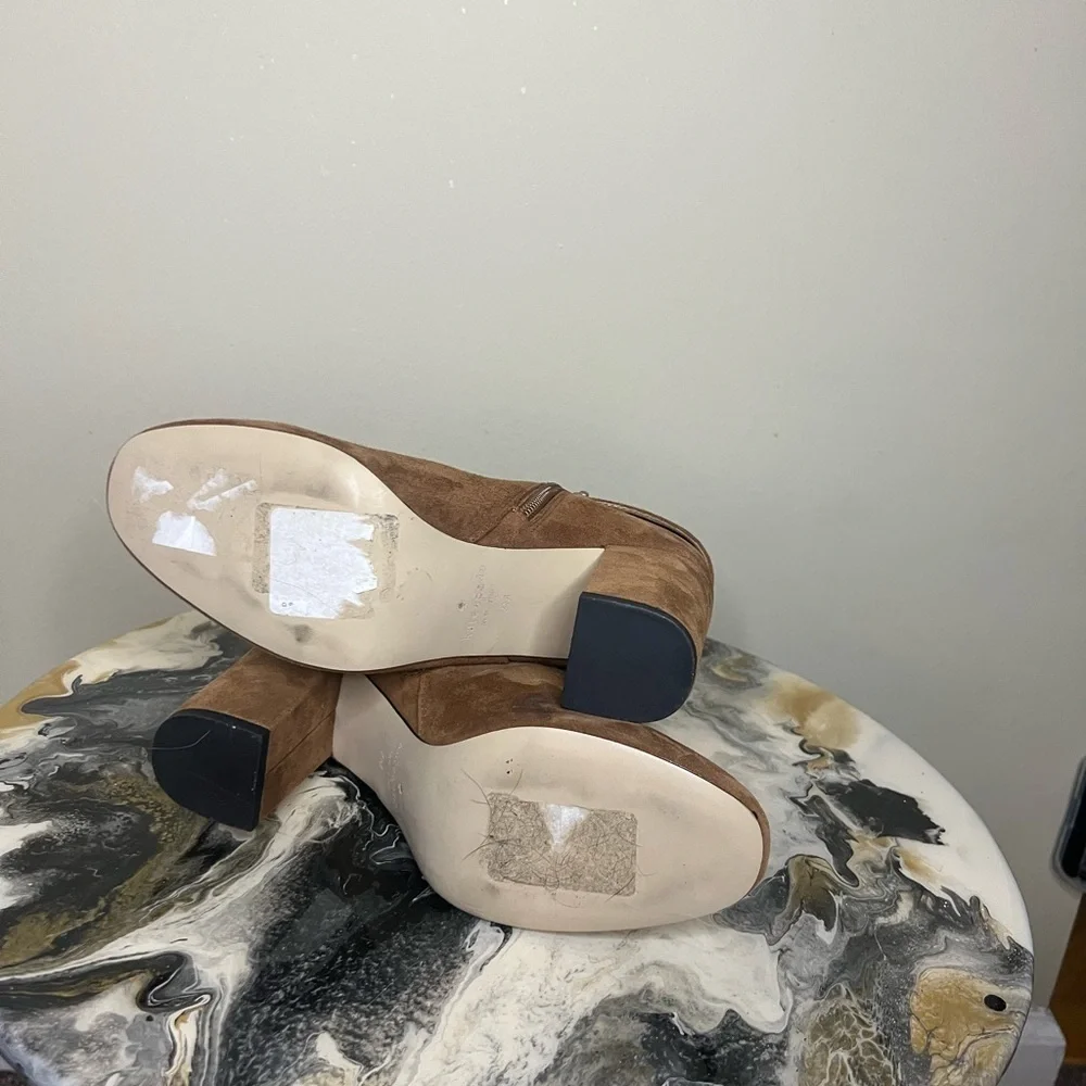 Kate Spade New York Brown Suede Ankle Booties with Bow